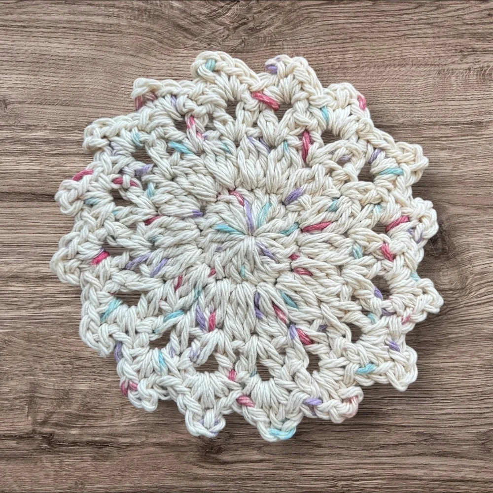 Elegant Multicolor Crochet Bath Coasters
